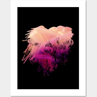 Abstract Art - Pink Falcon Heart Posters and Art